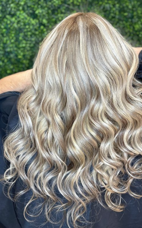 Efecto de mechas olaplex tonos rubios de pravana